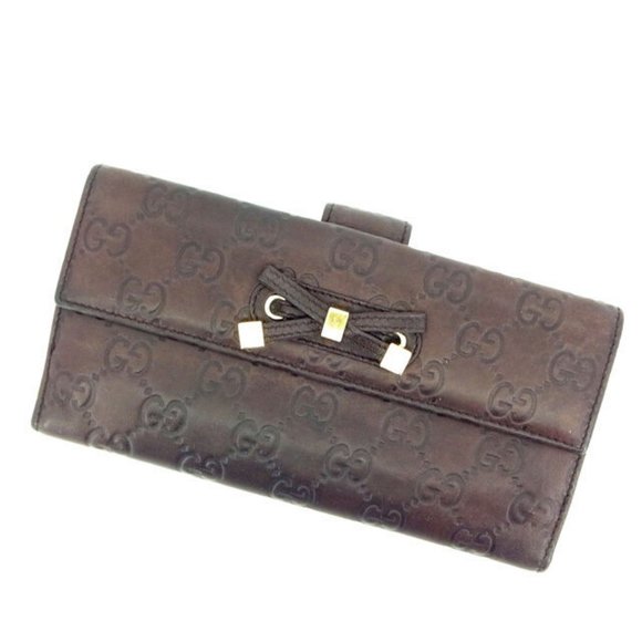 Gucci Wallet Purse Long Wallet Guccissima Brown Woman Authentic Used Y285 - Picture 1 of 5
